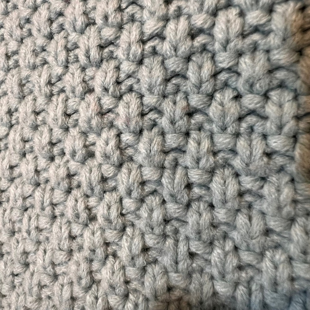 Womens Cozy Winter Sweater in Aqua Blue  Mock‎ Neck Heavy Warm Ribbed Knit Large - Picture 4 of 14